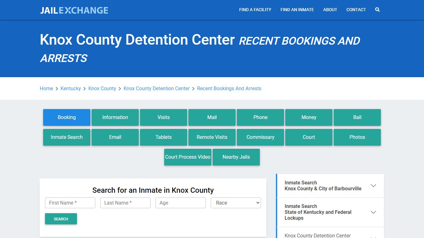 Knox County Detention Center Recent Bookings And Arrests - Jail Exchange